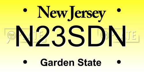 N23SDN New Jersey License Plate