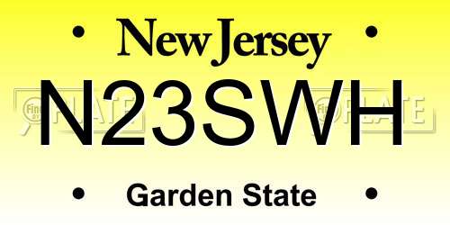 N23SWH New Jersey License Plate