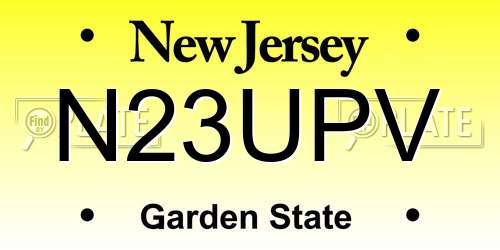 N23UPV New Jersey License Plate