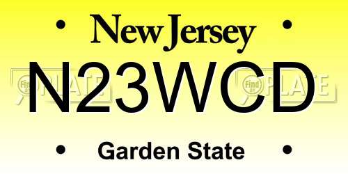 N23WCD New Jersey License Plate