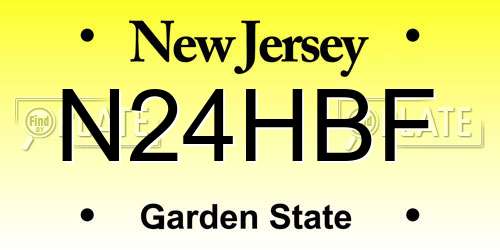 N24HBF New Jersey License Plate