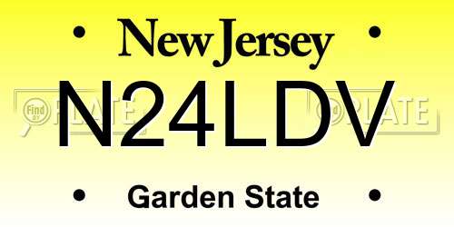 N24LDV New Jersey License Plate