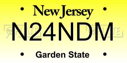 N24NDM New Jersey License Plate