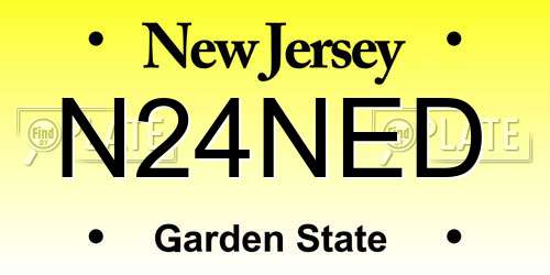 N24NED New Jersey License Plate