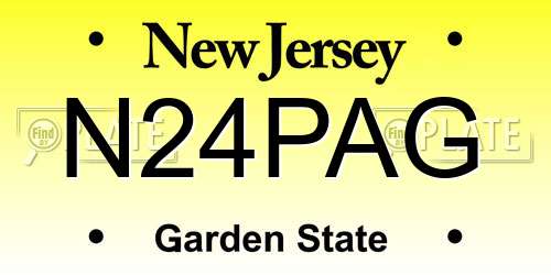 N24PAG New Jersey License Plate