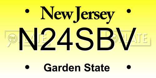 N24SBV New Jersey License Plate