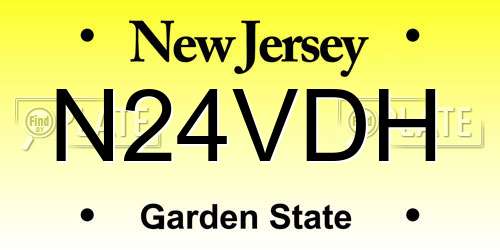 N24VDH New Jersey License Plate