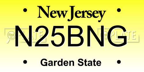 N25BNG New Jersey License Plate