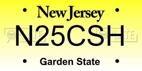 N25CSH New Jersey License Plate