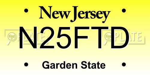 N25FTD New Jersey License Plate