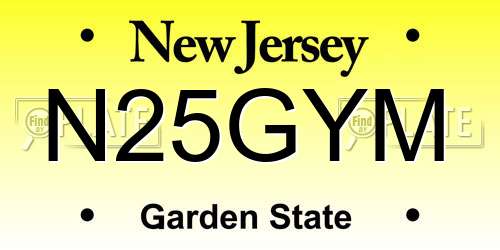 N25GYM New Jersey License Plate