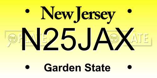 N25JAX New Jersey License Plate