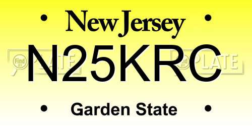 N25KRC New Jersey License Plate