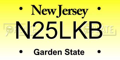 N25LKB New Jersey License Plate