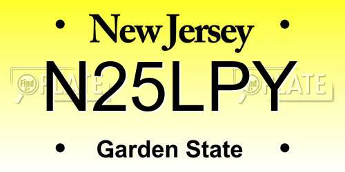 N25LPY New Jersey License Plate