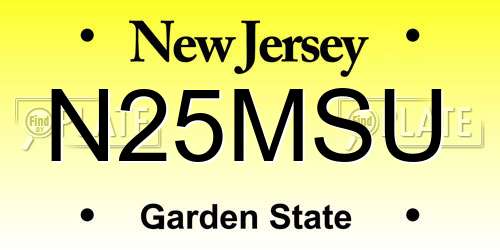 N25MSU New Jersey License Plate