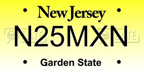 N25MXN New Jersey License Plate