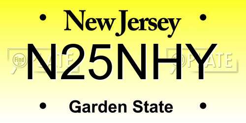 N25NHY New Jersey License Plate