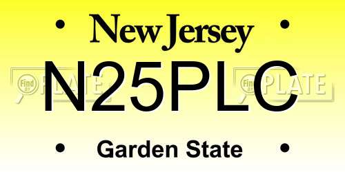 N25PLC New Jersey License Plate