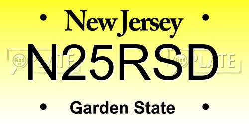 N25RSD New Jersey License Plate