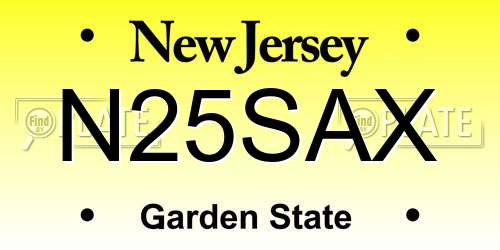 N25SAX New Jersey License Plate
