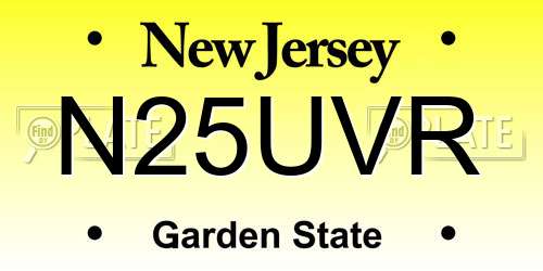 N25UVR New Jersey License Plate