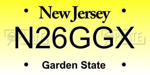 N26GGX New Jersey License Plate