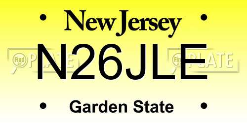 N26JLE New Jersey License Plate