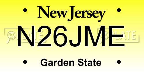 N26JME New Jersey License Plate