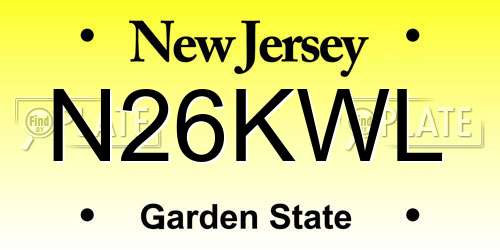 N26KWL New Jersey License Plate