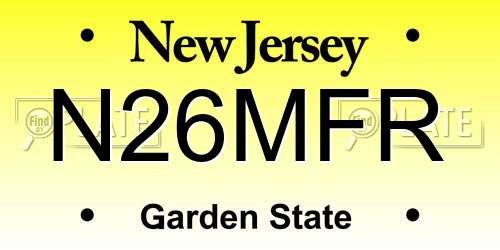 N26MFR New Jersey License Plate