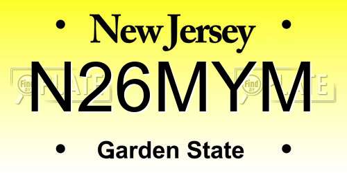 N26MYM New Jersey License Plate