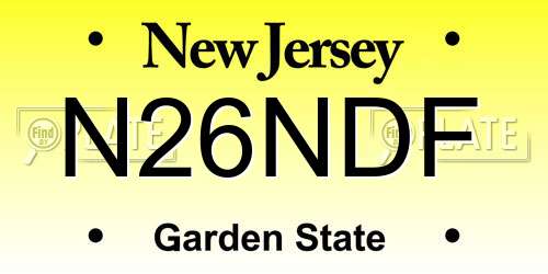 N26NDF New Jersey License Plate