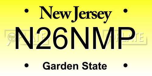 N26NMP New Jersey License Plate