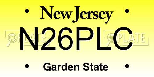N26PLC New Jersey License Plate