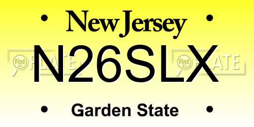 N26SLX New Jersey License Plate