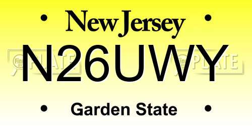 N26UWY New Jersey License Plate