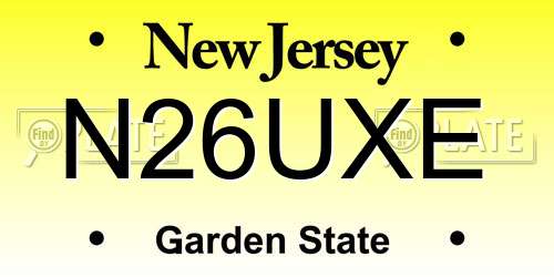 N26UXE New Jersey License Plate