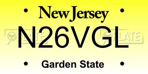 N26VGL New Jersey License Plate