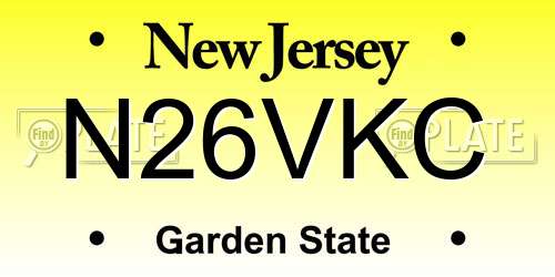 N26VKC New Jersey License Plate