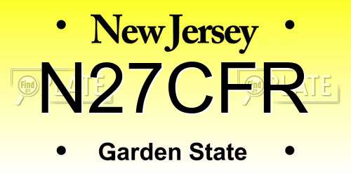 N27CFR New Jersey License Plate