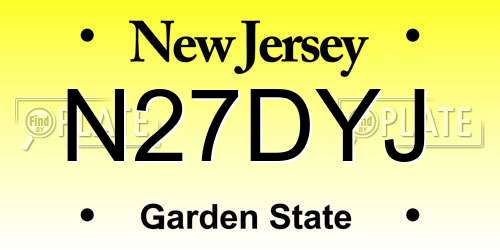 N27DYJ New Jersey License Plate