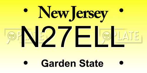 N27ELL New Jersey License Plate