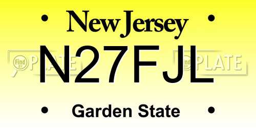 N27FJL New Jersey License Plate