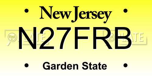 N27FRB New Jersey License Plate