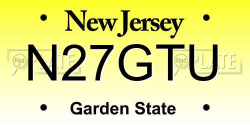 N27GTU New Jersey License Plate