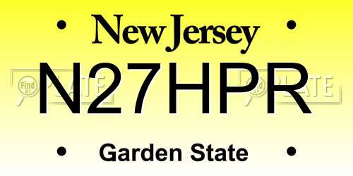N27HPR New Jersey License Plate