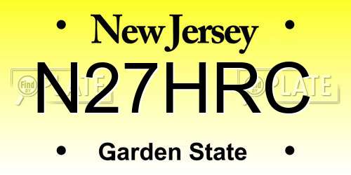 N27HRC New Jersey License Plate