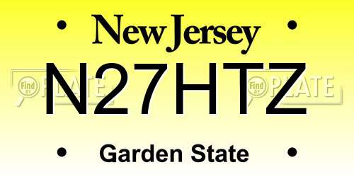 N27HTZ New Jersey License Plate