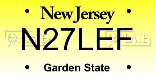 N27LEF New Jersey License Plate